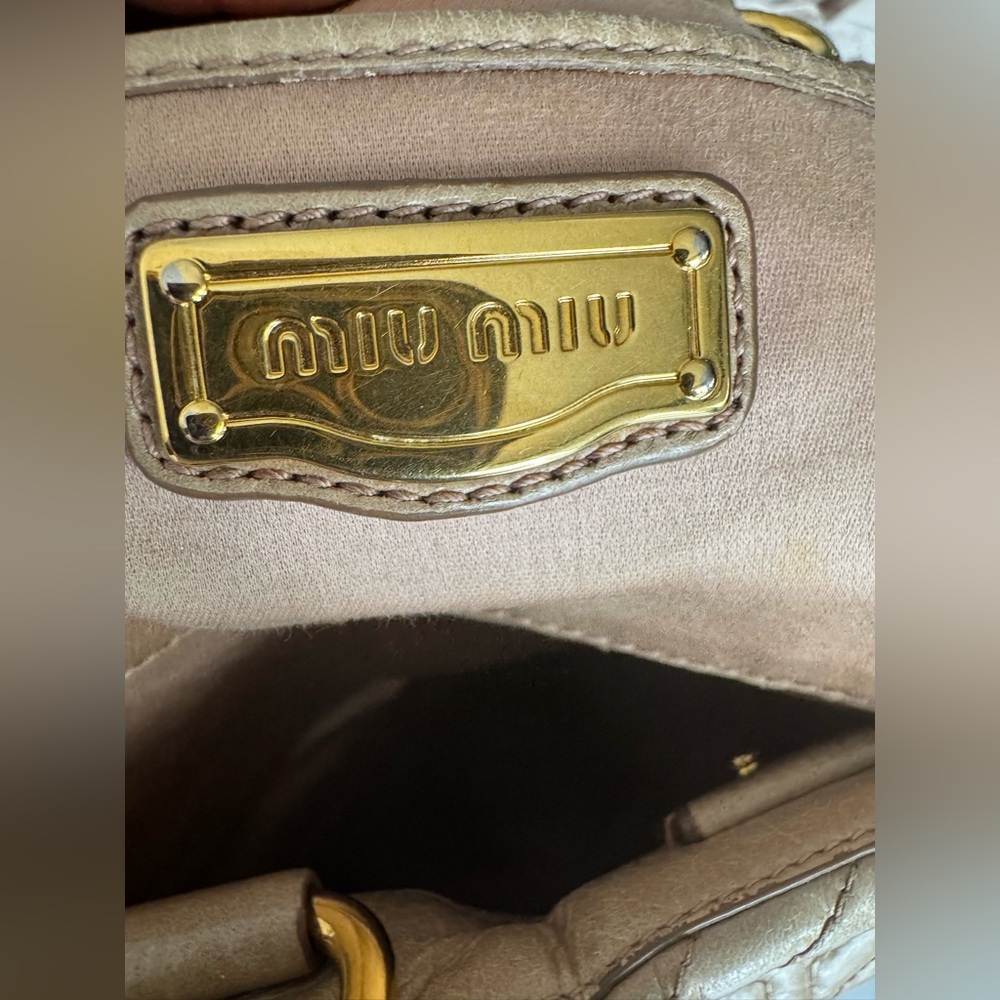Miu Miu Beige Quilted Satchel, Rare - Picture 8 of 9